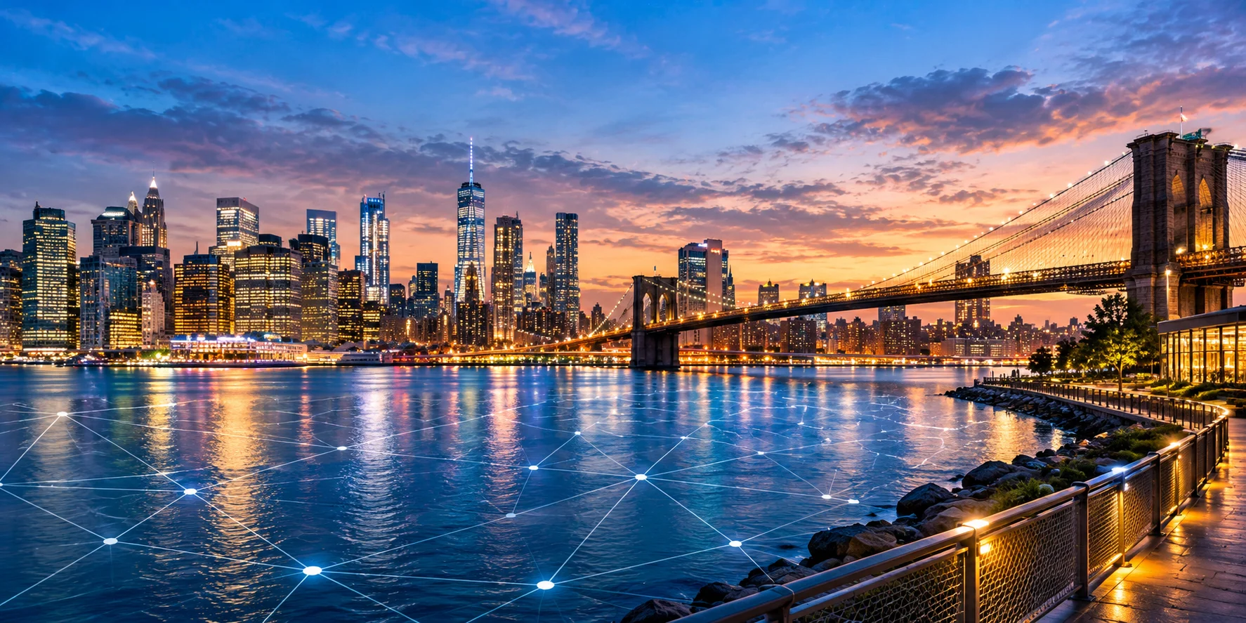 Conceptual intelligence cityscape inspired by New York